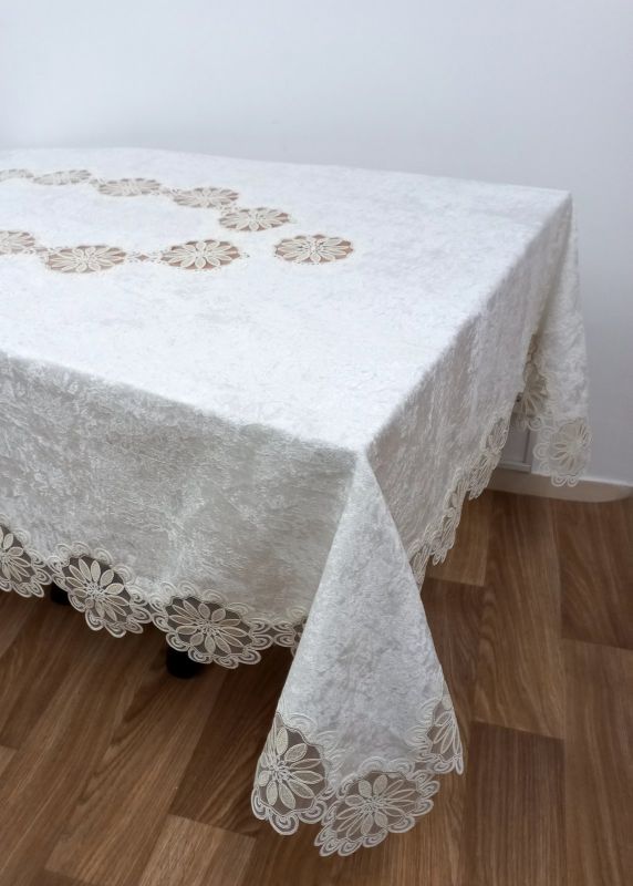 Скатертина Велюр Acme Tekstil 160x220 Sahra Krem PVS
