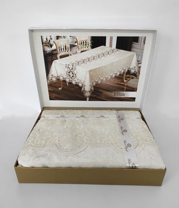 Скатертина Велюр Maison Royale 160x220 ovale Eliza Cream