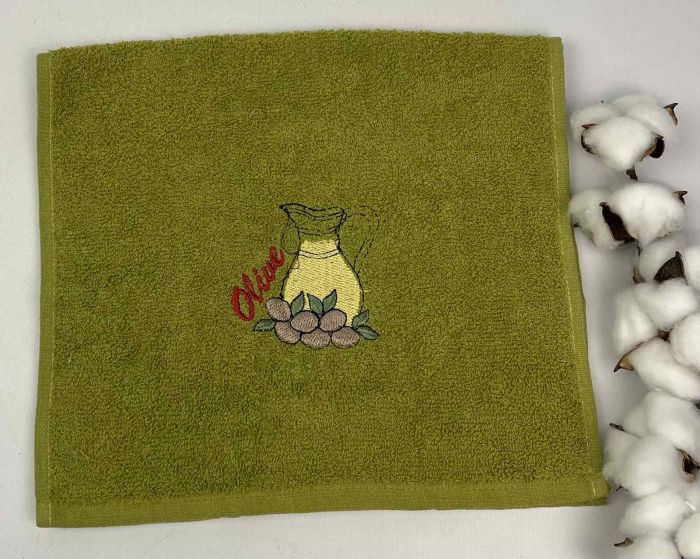 Набір махрових кухонних рушників Happy cotton 6шт Olive