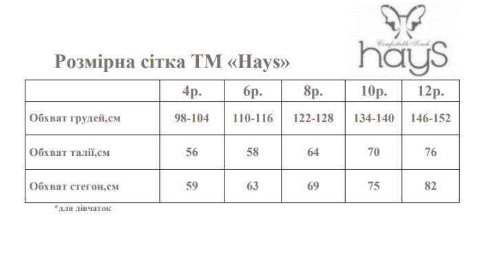 Піжама дитяча для дівчинки Hays 40131 4p. Siyah