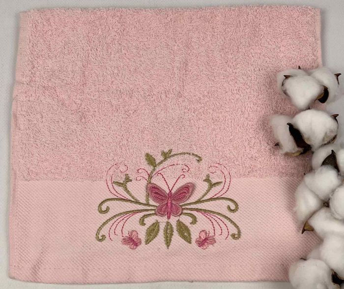 Махровий рушник Ma Me 30х50 Butterfly 3 Pink