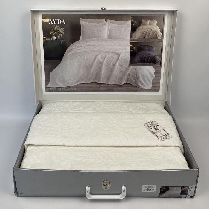 Покривало Moda Box 240х260 з наволочками Ayda Krem