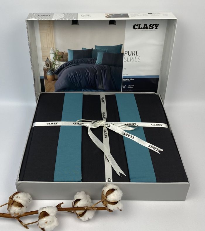 Постільна білизна CLASY ранфорс 200x220 см Pure Series V-5 Antrasit