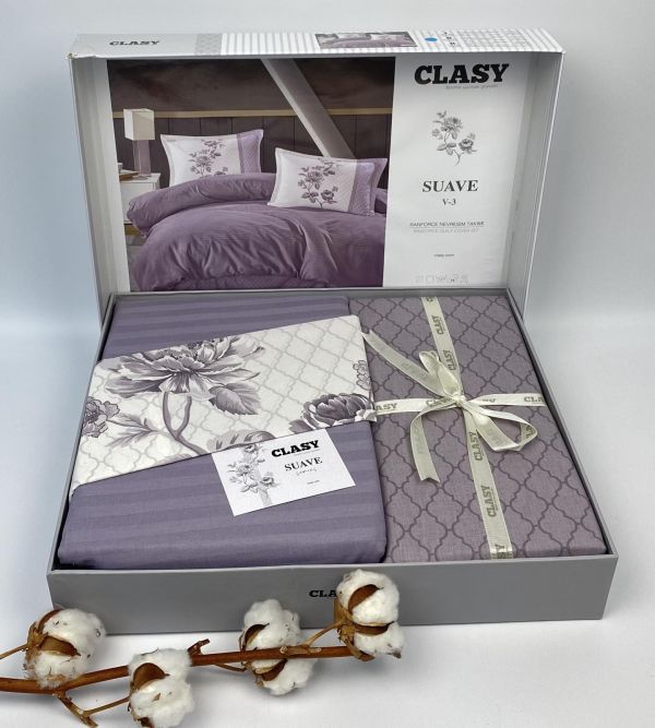 Постільна білизна CLASY ранфорс 200x220 см Suave V-3 Lila