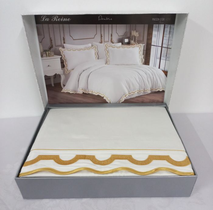 Постільна білизна Maison D'or сатин страйп 200х220 La Reine Yellow