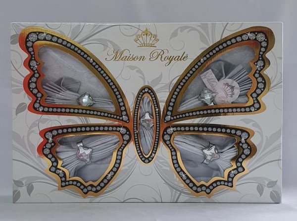 Скатертина з люрексом Kurdeleli Set Maison Royale 160x220+5 psc Grey