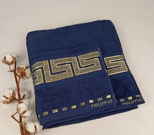 Набір рушників Philippus Cross Cotton 2 шт Krinkil Greek Синій (Е261)