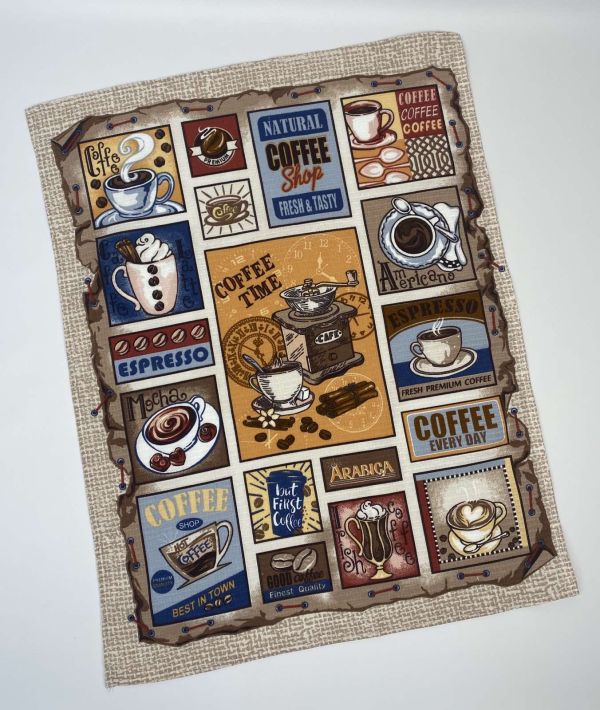 Рушник кухонний вафельний "Coffee time" Model-3 60х50