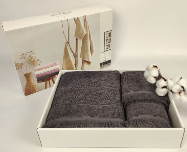 Рушники Maison D'or 3шт New Flora Antracite