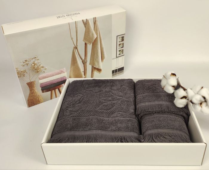 Рушники Maison D'or 3шт New Flora Antracite