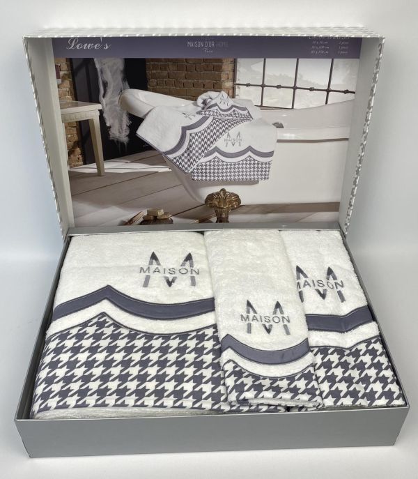 Рушники Maison D'or 3шт Lowe's White-Grey