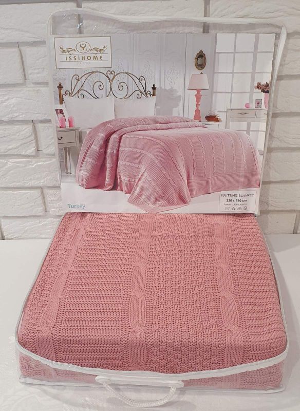 Плед вязаний Issihome Pink 220х240