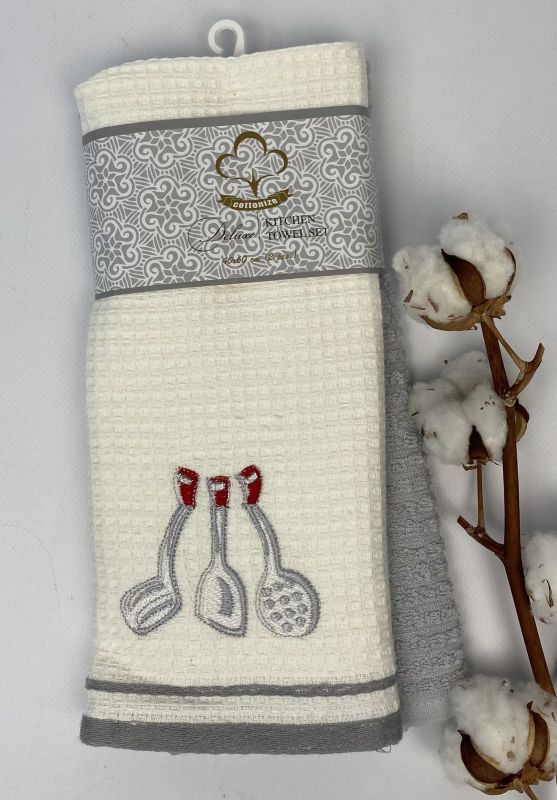 Набір кухонних рушників 2 шт Cottonize Kitchen ware Grey