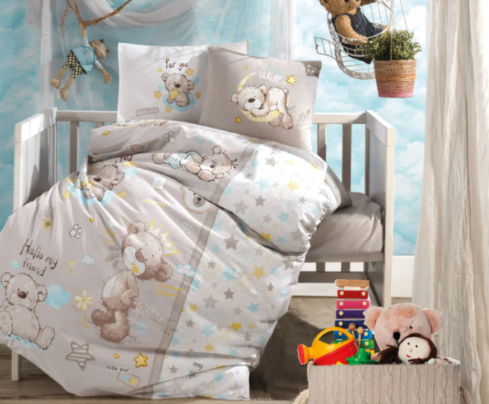 Постільна білизна CLASY ранфорс 100x150 см LITTLE BEAR V1 BEJ
