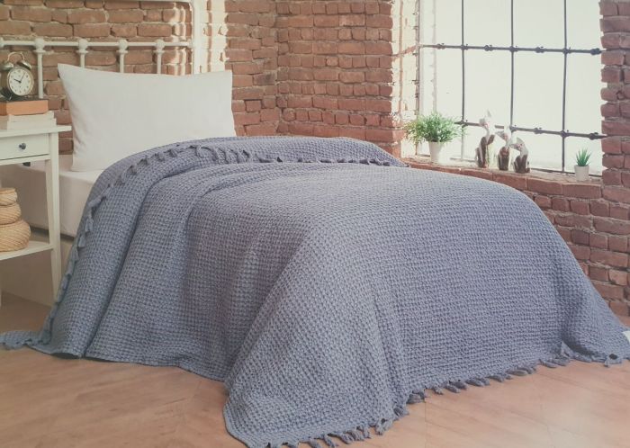 Покривало Maison D'or бавовняне Emeline 180х240 Grey