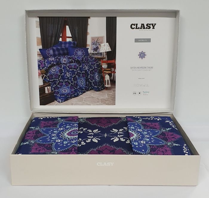 Постільна білизна CLASY сатин 200x220 см Agora v1