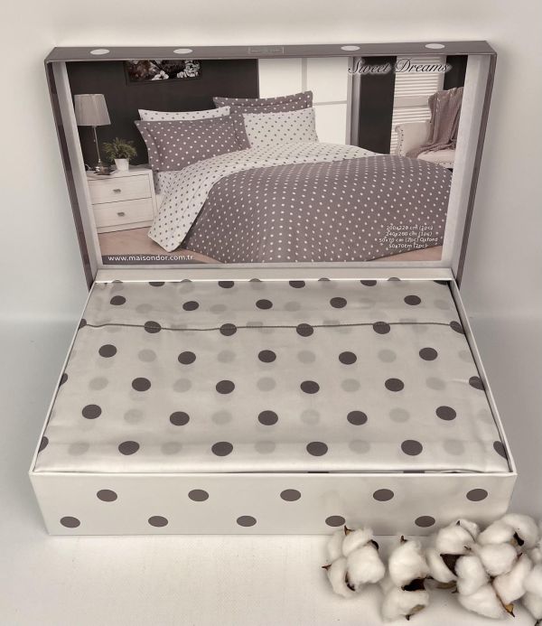 Постільна білизна Maison D'or сатин 160х220 Sweet Dreams Beige