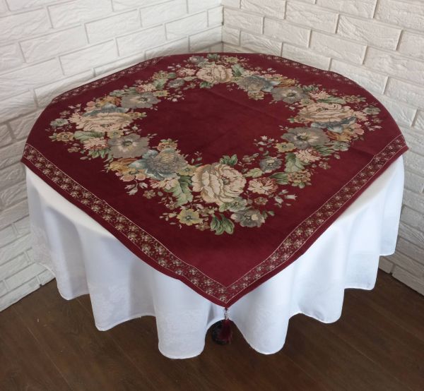 Квадрат велюровий95х95 St 128 V4 Bordo