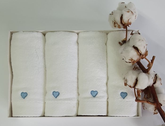 Рушники Maison D'or 4шт Micro Love Set White - Blue
