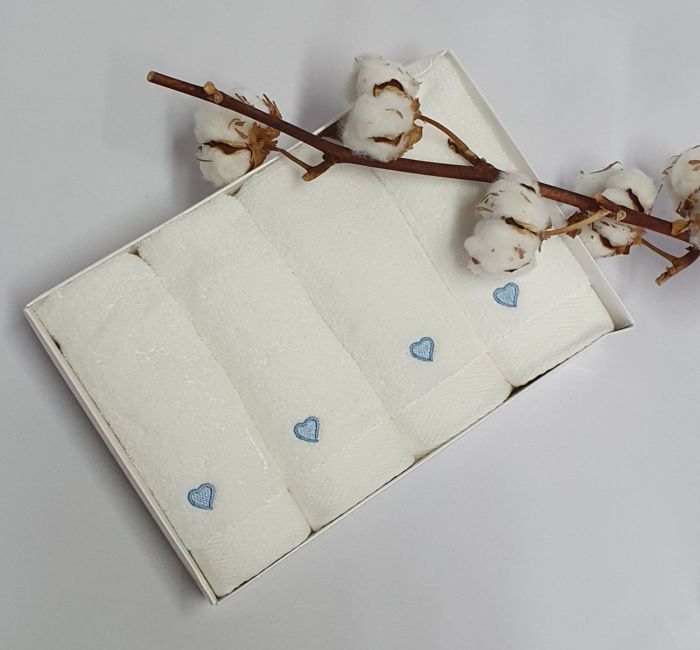 Рушники Maison D'or 4шт Micro Love Set White - Blue