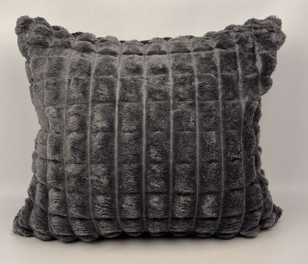 Наволочка велюрова "Клітка" 50x50 Anthracite