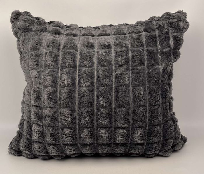 Наволочка велюрова "Клітка" 50x50 Anthracite