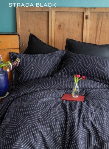 Постільна білизна Issimo Home сатин сімейна STRADA BLACK
