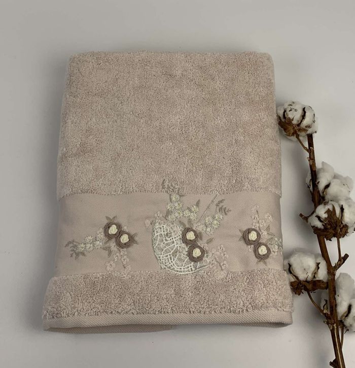 Рушник Pupilla 70x140 Elanur Model-2 Пудровий