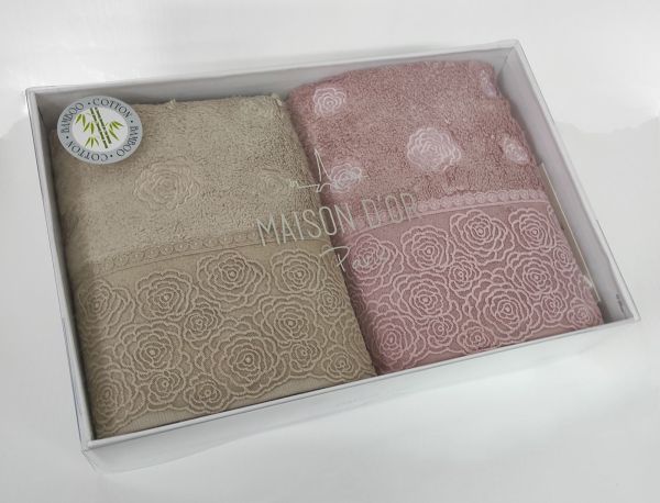 Рушники Maison D'or 2шт Roesia Estee Beige Rose