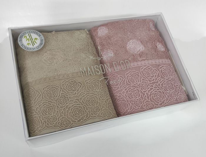 Рушники Maison D'or 2шт Roesia Estee Beige Rose