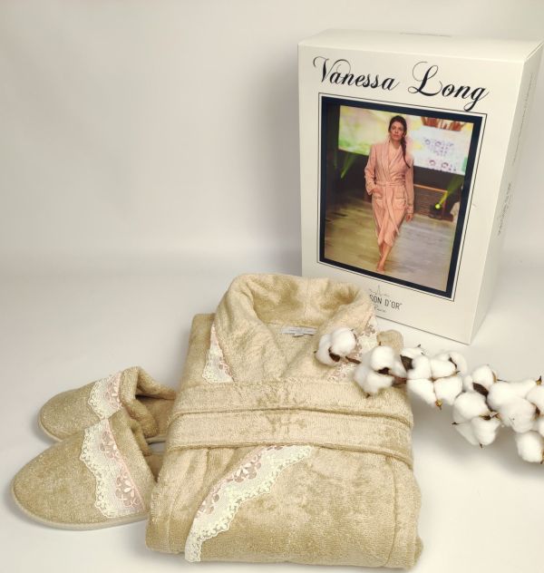 Халат жіночий Maison D'or Vanessa Long Bej M