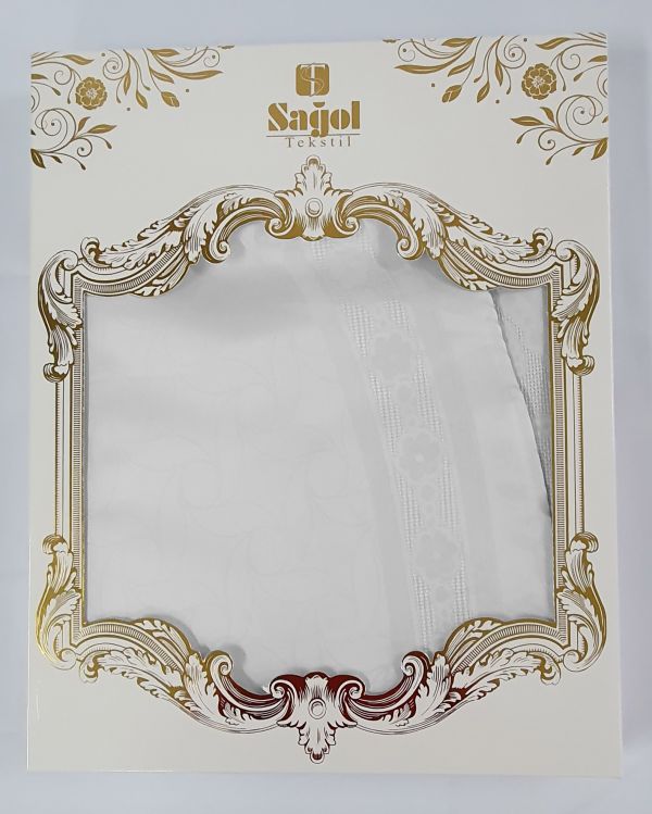 Скатертина Sagol тефлон 160x220 ovale St-052 White в коробці *