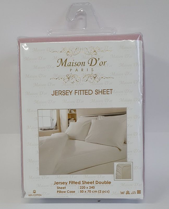 Простирадло на резинці 180x200 трикотаж з наволочками Maison D'or Rose