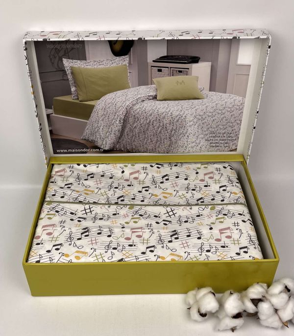 Постільна білизна Maison D'or ранфорс 160x220 Melody Green