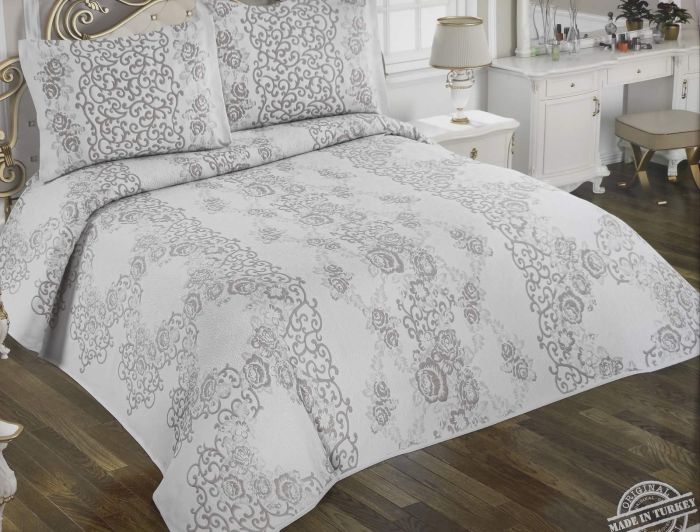 Покривало My Bed Жакард 240x260 з наволочками Eda Grey