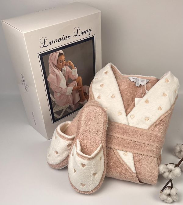 Халат жіночий Maison D'or Lavoine Long Hearts Nude S