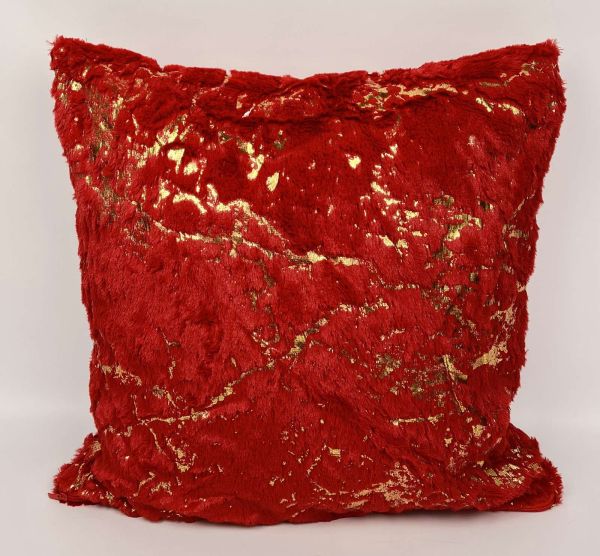 Наволочка велюр з золотом 40x40 Red