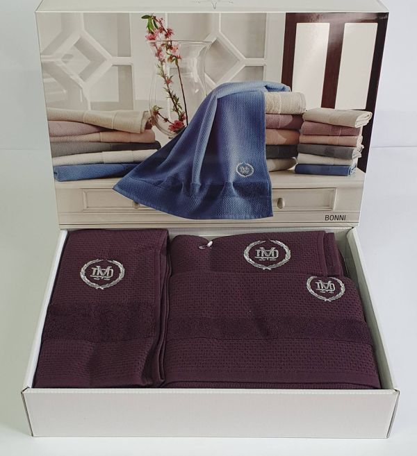 Рушники Maison D'or 3шт Bonni Bordeaux