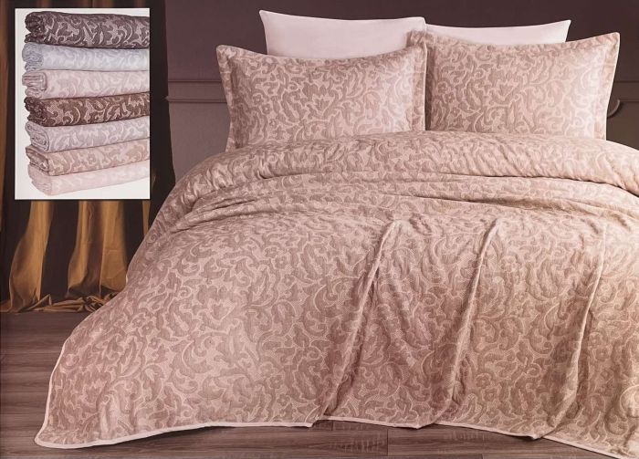 Покривало Moda Box 240х260 з наволочками Selvi Cappucino