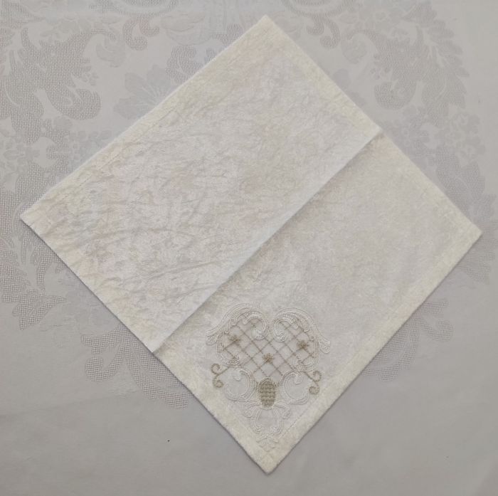 Серветка велюрова Acme з мереживом 35*35 Kyrien Krem