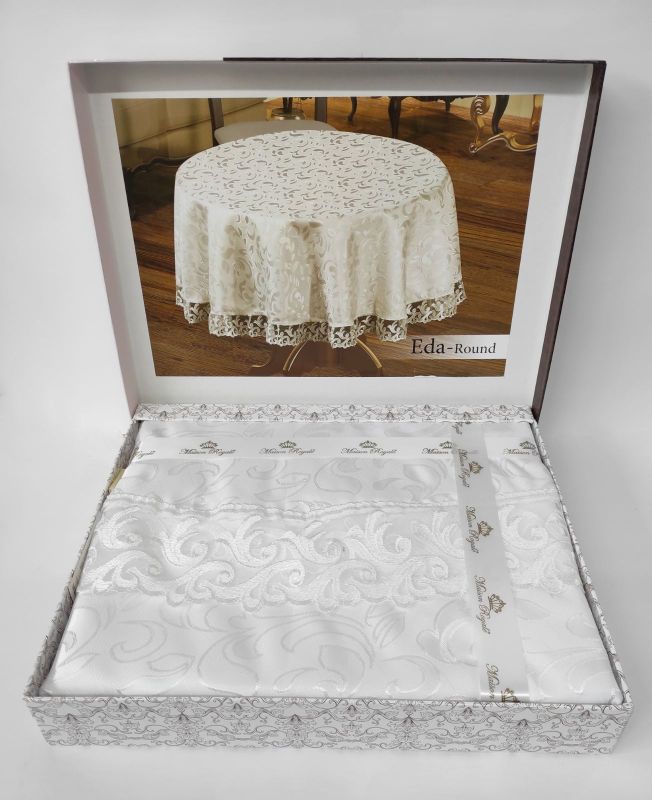 Скатертина Maison Royale 160 круг Eda White