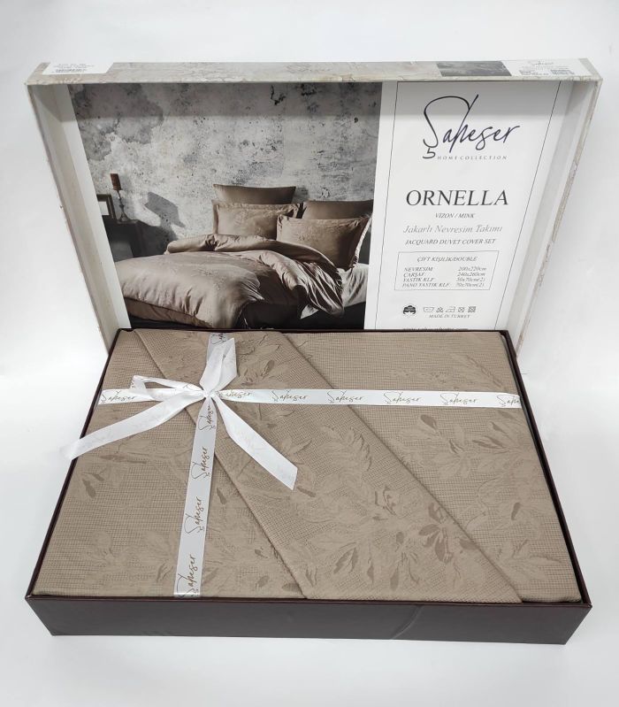Постільна білизна Saheser Jacquard Vip Satin 200X220 Ornella Vizon/Mink