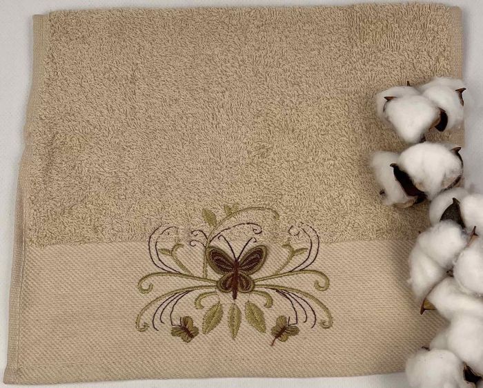 Махровий рушник Ma Me 30х50 Butterfly 3 Beige