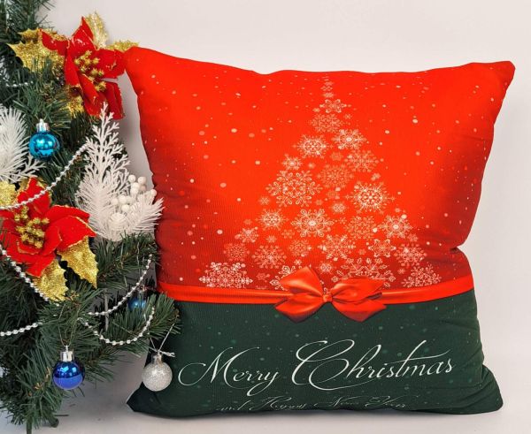 Наволочка велюр 45x45 Christmas Tree