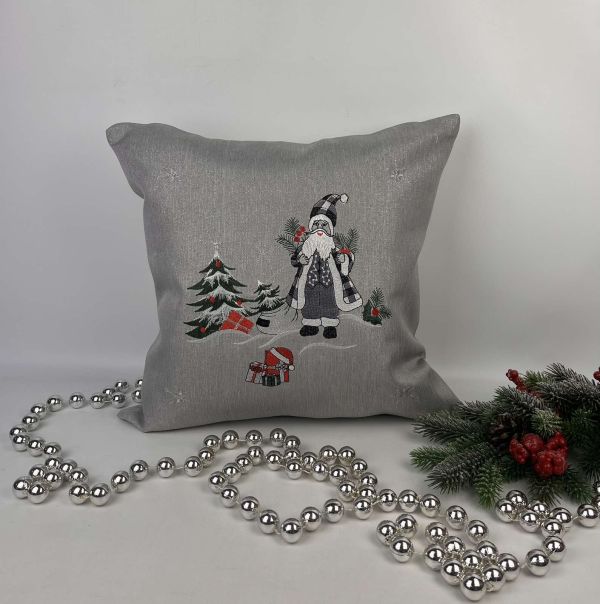 Наволочка новорічна 45х45 Santa Grey