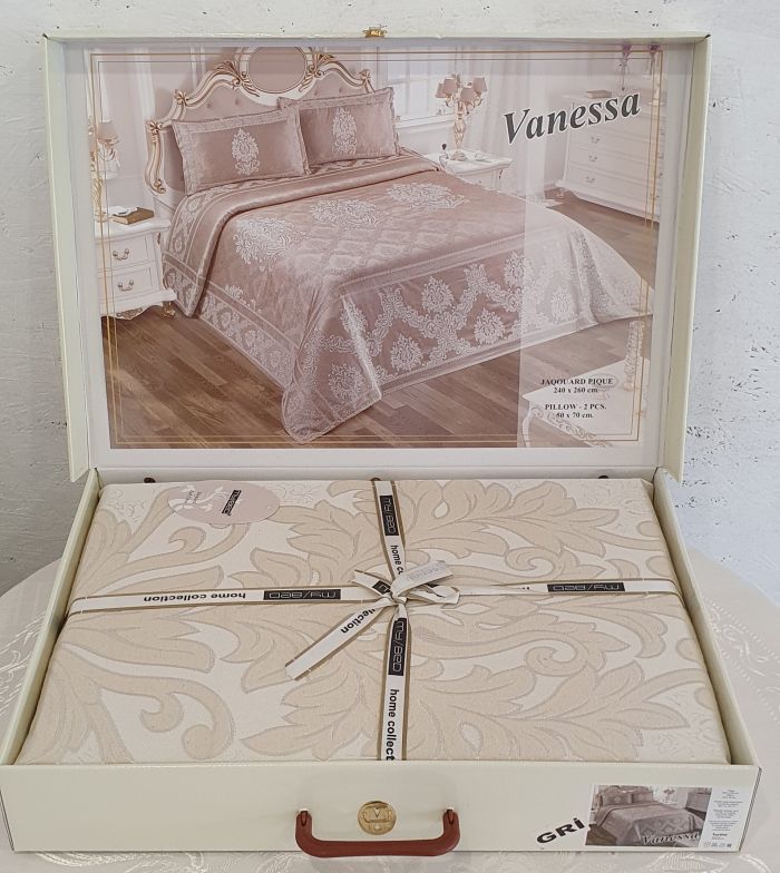 Покривало My Bed Жакард 240x260 з наволочками Vanessa Gri