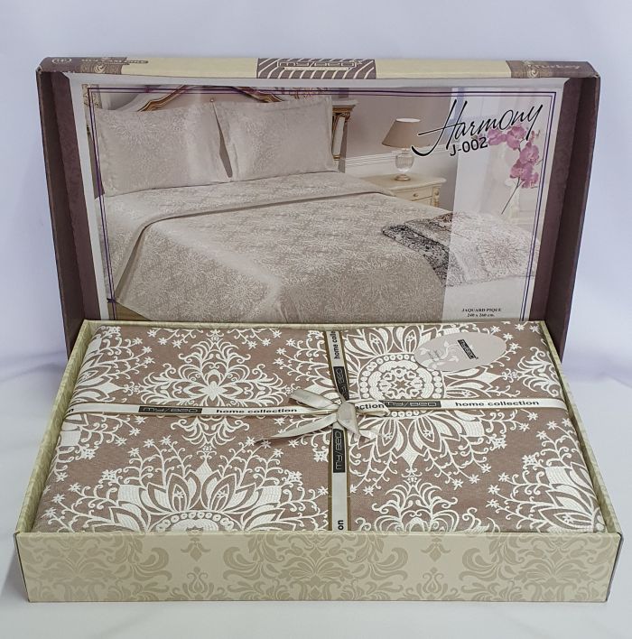 Покривало My Bed Жакард 240x260 з наволочкою Harmony Kahve