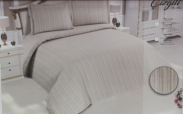 Покривало My Bed Жакард 240x260 з наволочками Gizgili Kahve