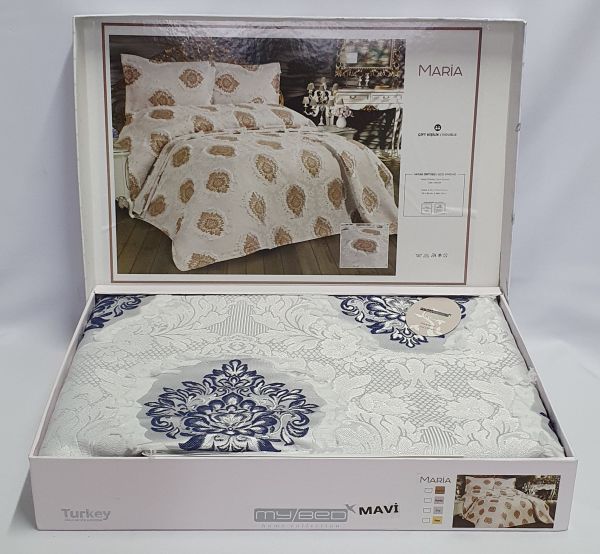 Покривало My Bed з китичками 240x260 з наволочками Maria Mavi
