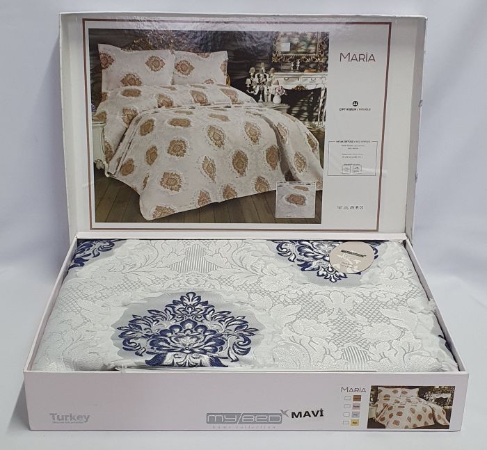 Покривало My Bed з китичками 240x260 з наволочками Maria Mavi